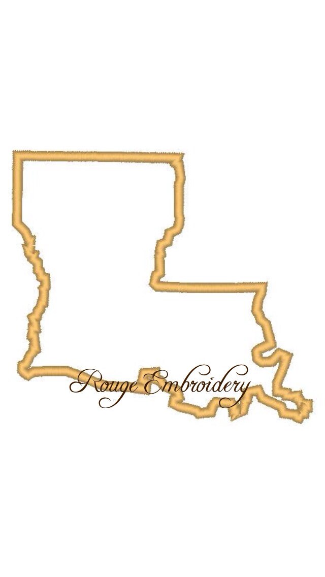 Louisiana State Embroidery Applique Design by rougeembroidery