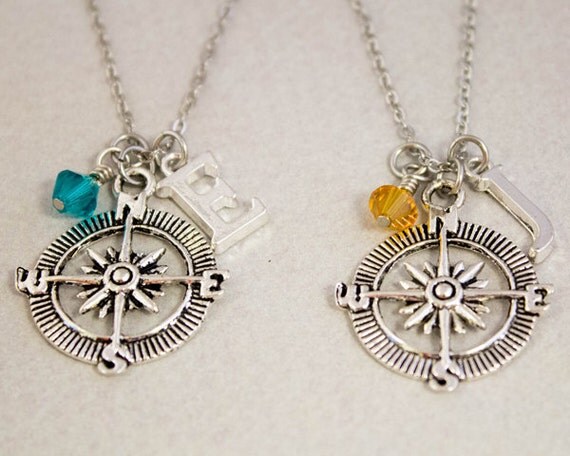 Best Friends Compass Necklaces Compass by CharmedByTwentySix7