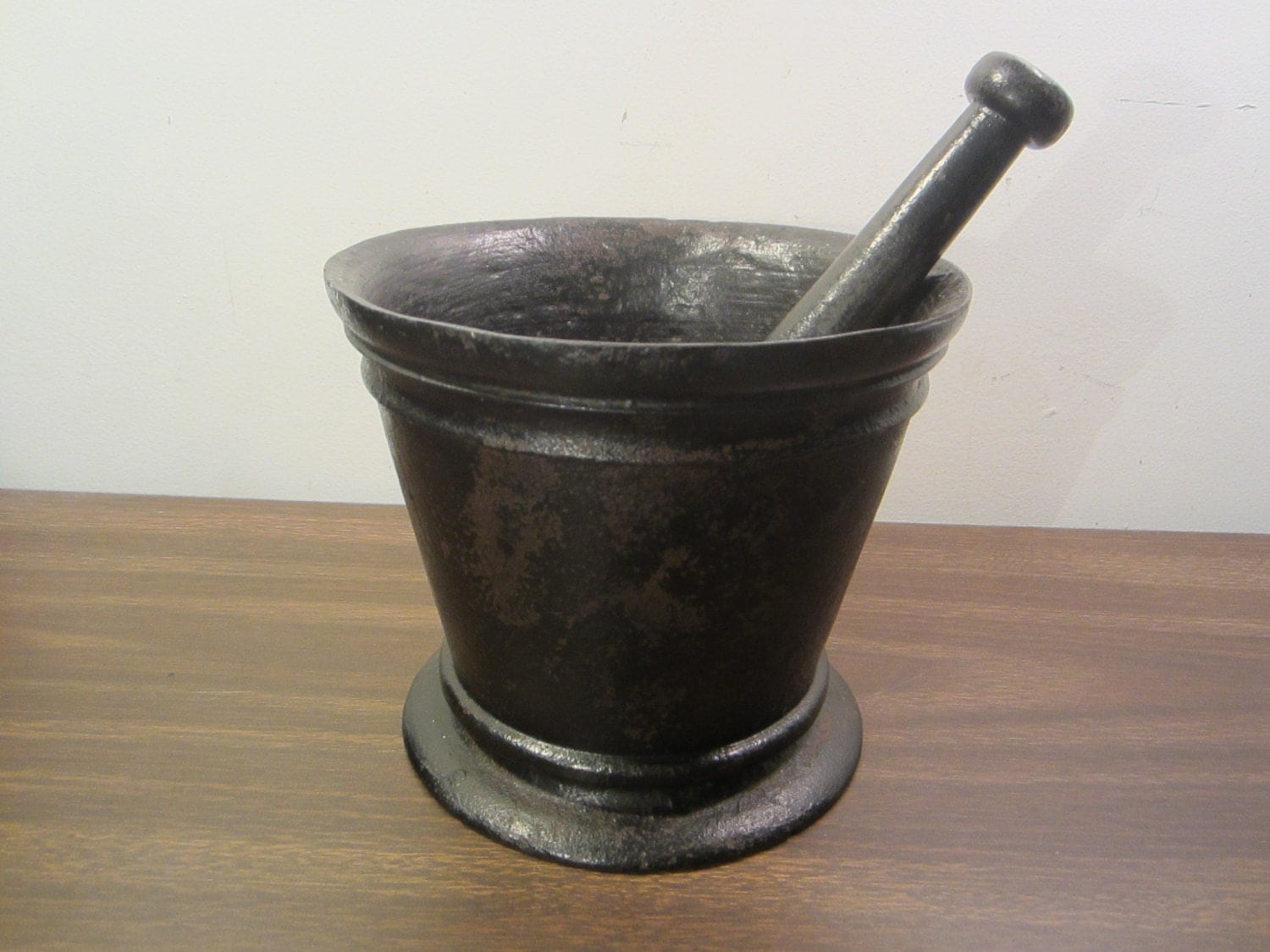 Antique Cast Iron Mortar And Pestle