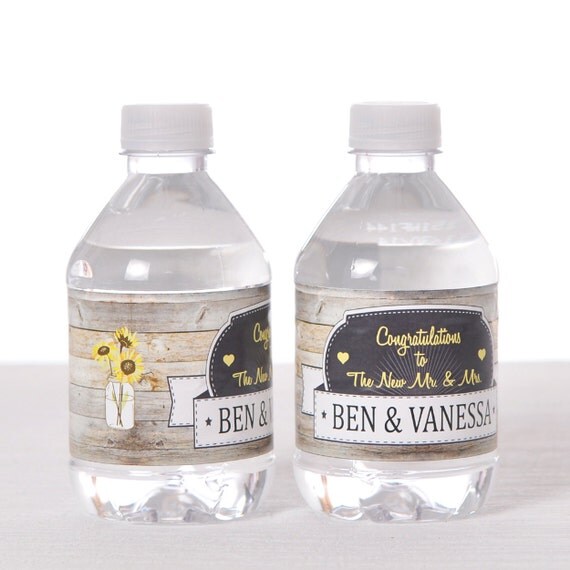 100 Wedding Water Bottle Labels - Waterproof Self Stick Labels Il_570xn