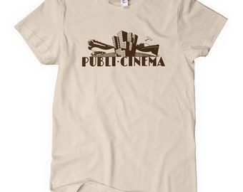 Women's Publi Cinema T-shirt - S M L XL 2x - Vintage Spanish Sign Ladies' Tee - Art Deco - 3 Colors
