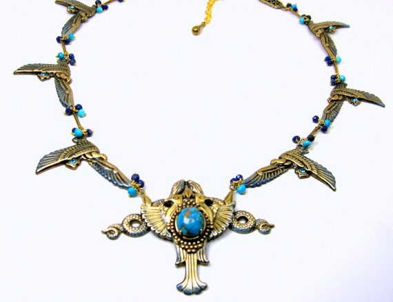 Egyptian Necklace Egyptian Jewelry Horus Falcon with