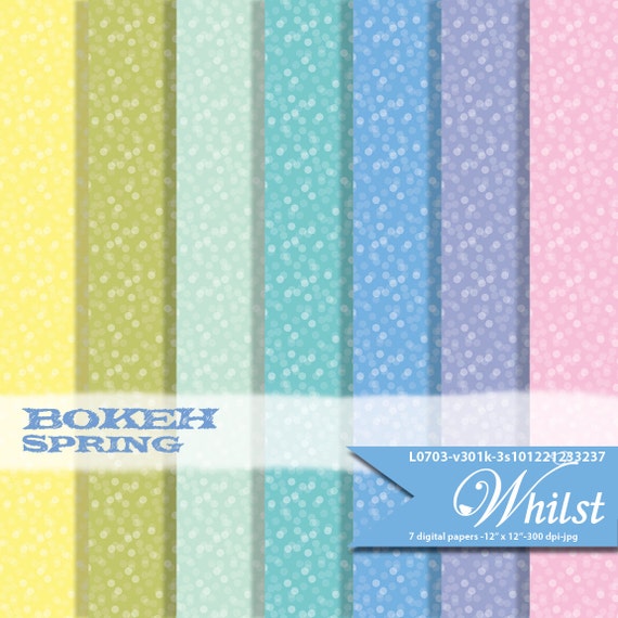 Spring digital paper Easter, bokeh texture papers, scrapbook : L0703 v301 spring1 Il_570xn