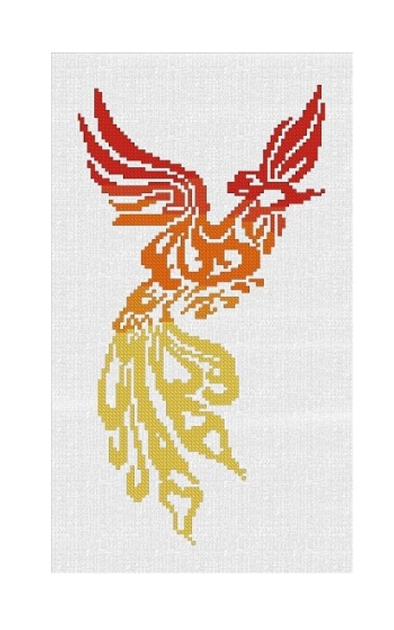 Counted Cross Stitch Pattern Fire Phoenix