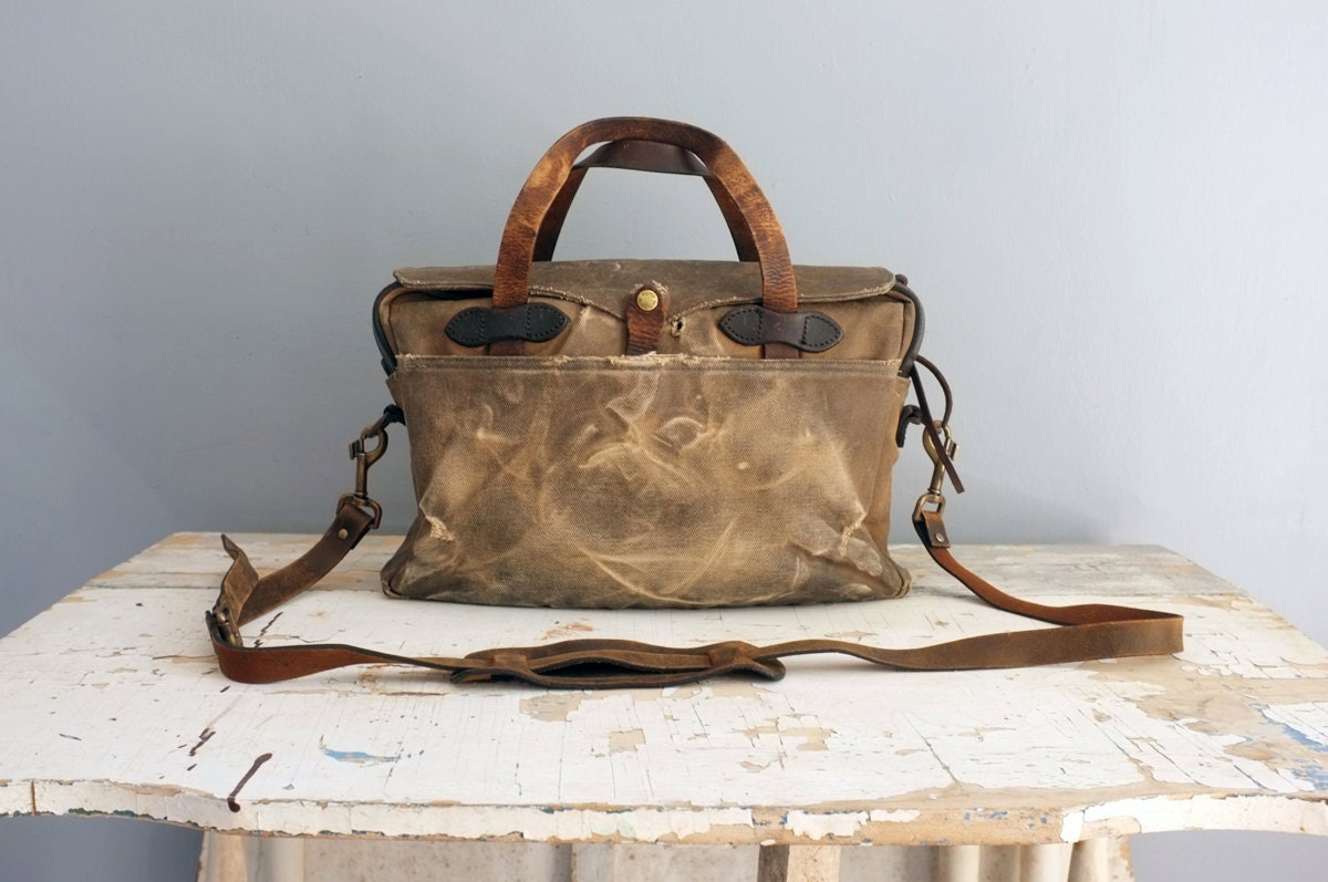 Vintage Filson 257 Briefcase Bag. Heavily Distressed. by