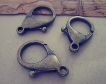 10pcs antique bronze lobster Clasps 24mmx35mm