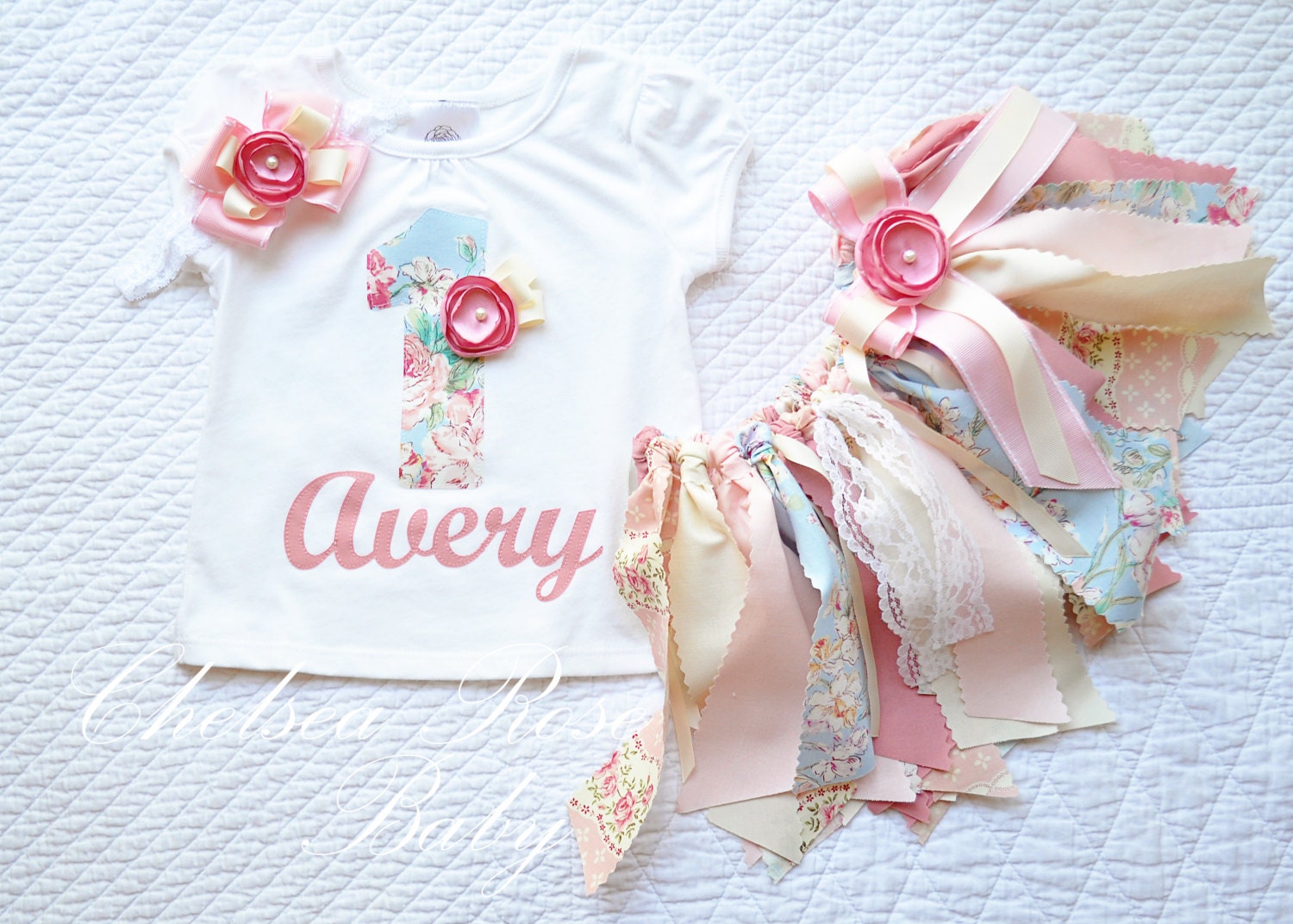 shabby fabric tutu set shabby birthday outfit by chelsearosebaby shabby fabric tutu set shabby birthday outfit by chelsearosebaby