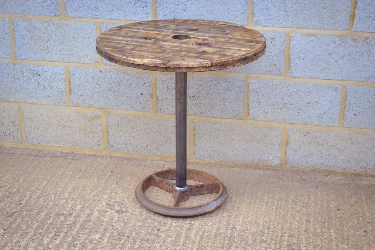 Upcycled cable reel coffee or dining table on by Brunswickvintage