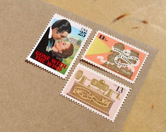 Vintage unused - Silver Screen - postage stamps to post 5 letters - or use in scrapbooking and crafts