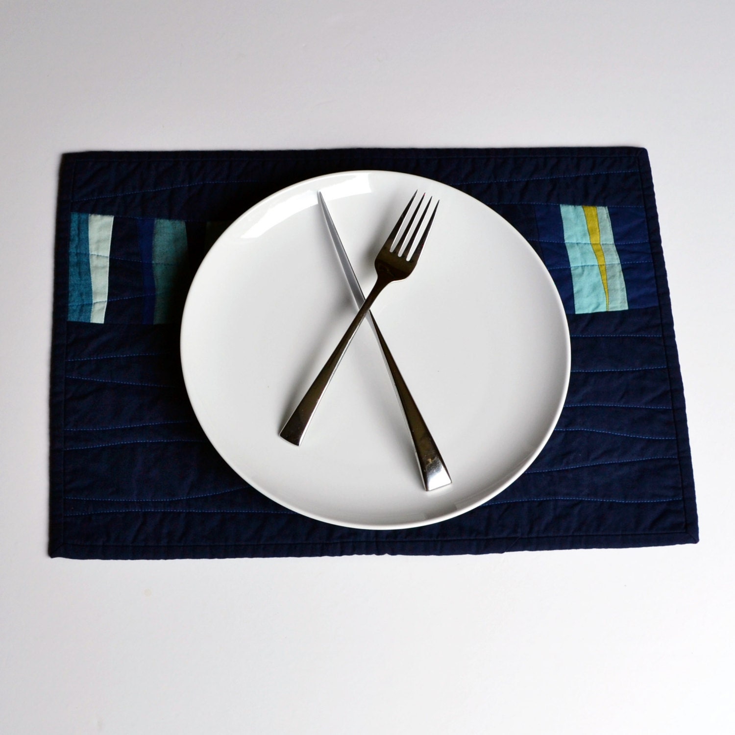 Blue Placemats Modern Table Decor Quilted Placemats Table