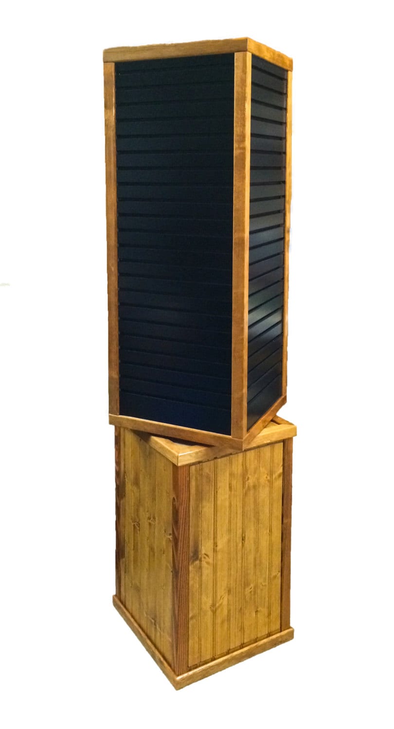 Freestanding 5' Floor Display 4 sided Rotating Wood