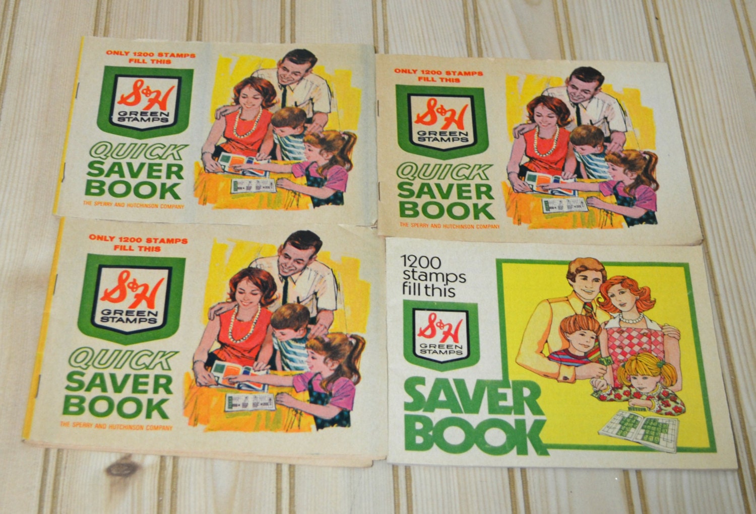 Vintage S & H Green Stamps Saver Book Set of 4