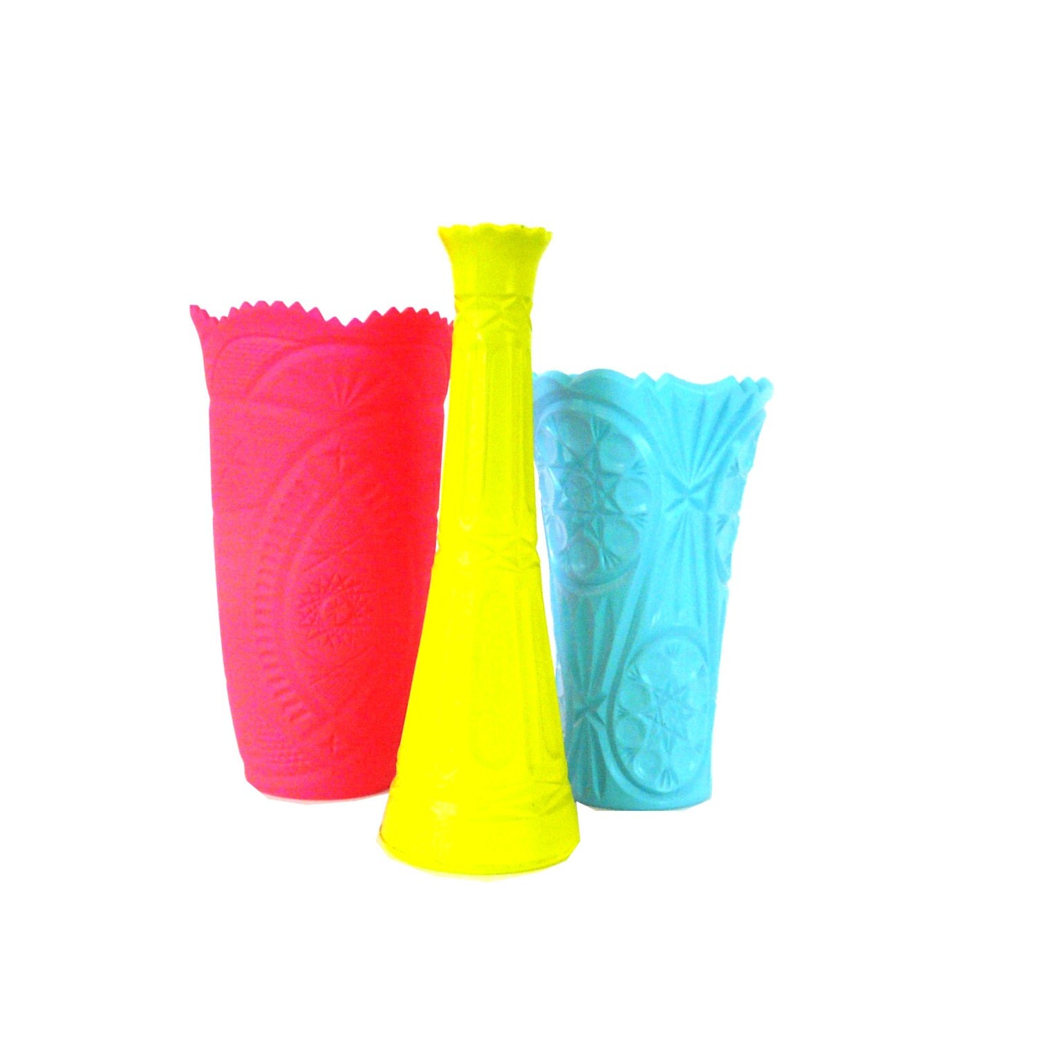 neon home decor vases vase set hot pink turquoise by nashpop