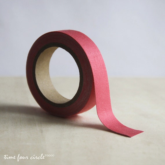 Red washi tape Fabric tape 14mm Width 5000mm Lenght