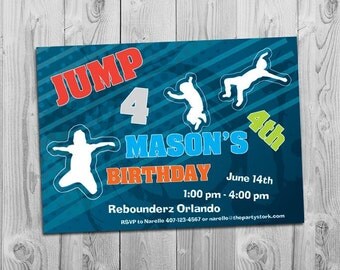 Trampoline Party Invitation | Printable | Boy or Girl Birthday Party Invite | JUMP