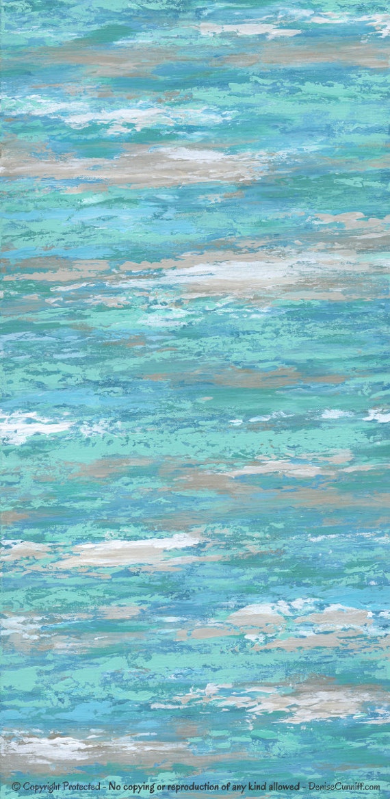 Large canvas wall art Teal abstract artwork Turquoise aqua