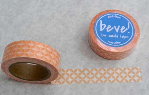 Coral Circle Pattern, 15mm x 10m, beve original design, Petal Pattern, Double Wedding Band, Salmon Washi Tape Il_570xn