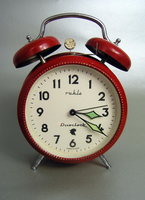 vintage red alarm clock