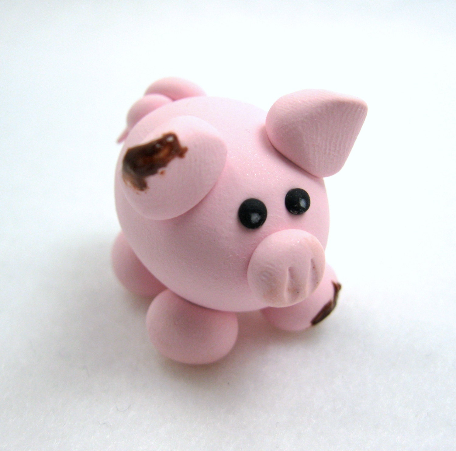 Polymer Clay Pink Muddy Pig Handmade by neiceysclaythings on Etsy