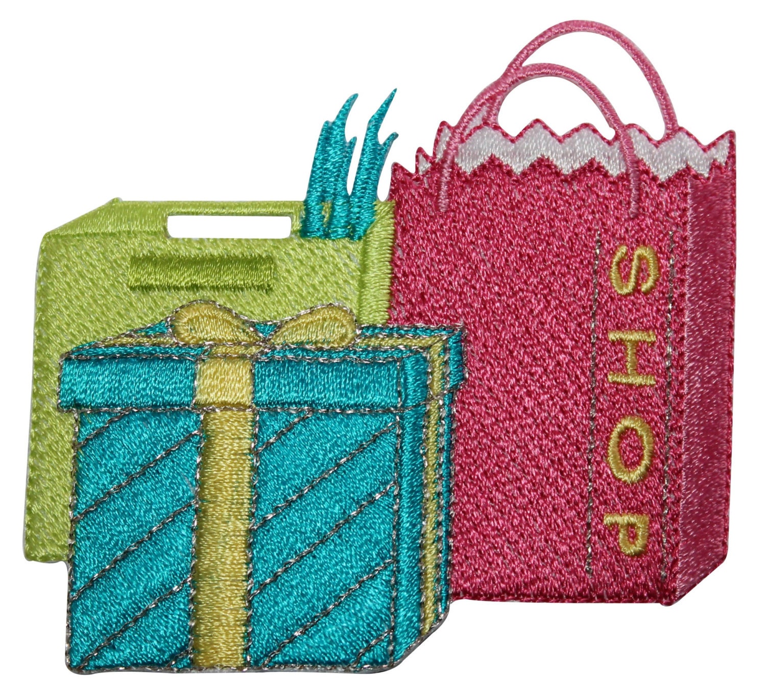 ID 8506 Mall Shopping Spree Bags Gift Box Embroidered Iron On