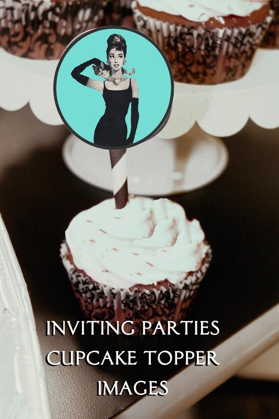Breakfast at Tiffany's cupcake topper images Bachelorette
