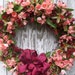 SALE-CLEARANCE, Spring Wreath, Summer Wreath, Country Wreath, Garden Wreath, Pink Rose Wreath, Orchid Wreath