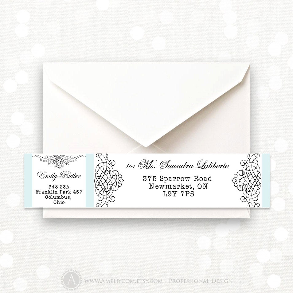 Printable Wrap Around Address Labels EDITABLE Instant Download