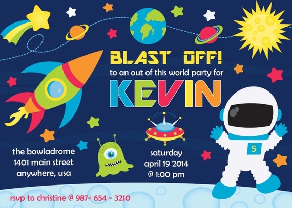 Outer Space Birthday Party Invitations 3