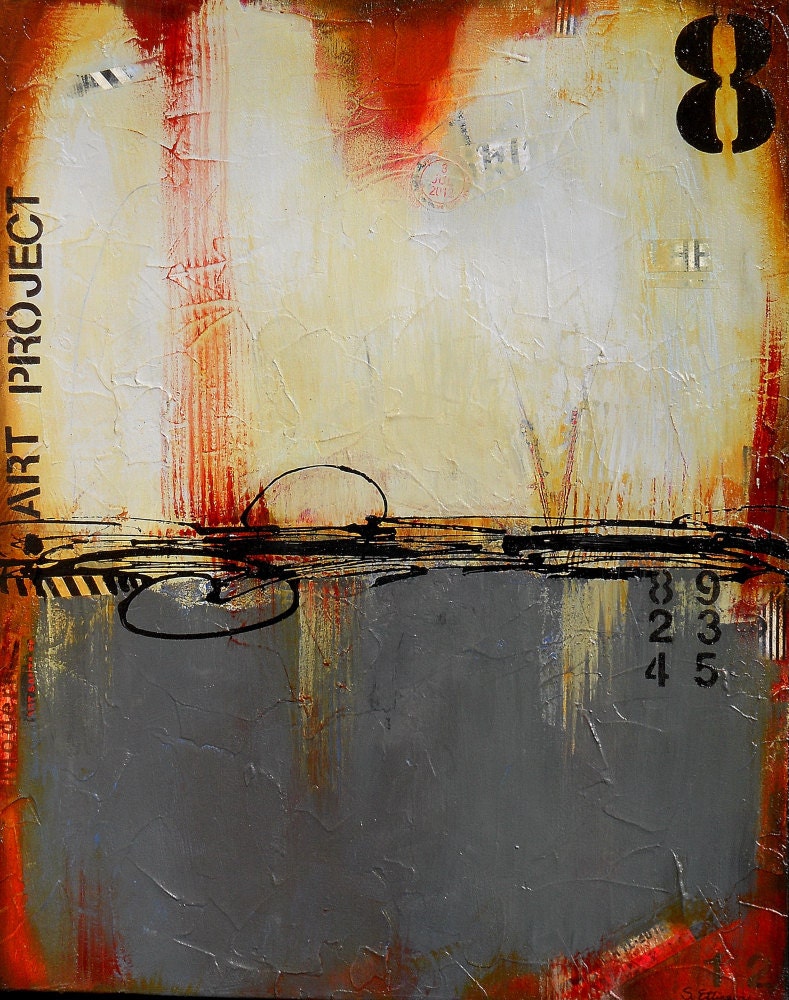 Urban Loft Art Abstract Acrylic Original Wall Art on Canvas