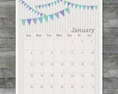 2015 Printable Calendar, 11x17, Instant Download, Pendant Design, PDF, Digital File, PRINTABLE, D.I.Y. Il_170x135