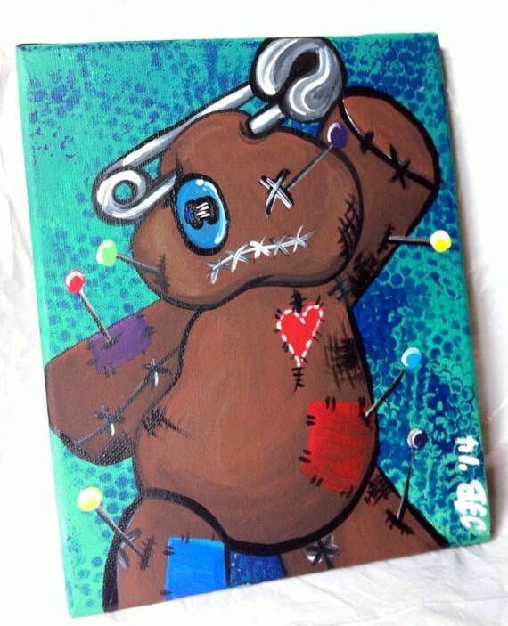 Original Voodoo Doll 8x10 acrylic painting by SouthernSweetTea30