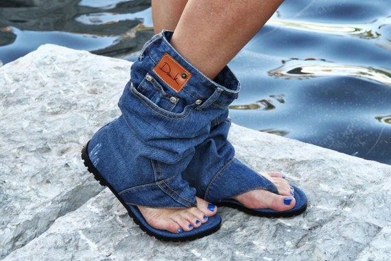Dani.K Women's Tall Jeans Sandal Boot 100% Cotton by DaniKfashion