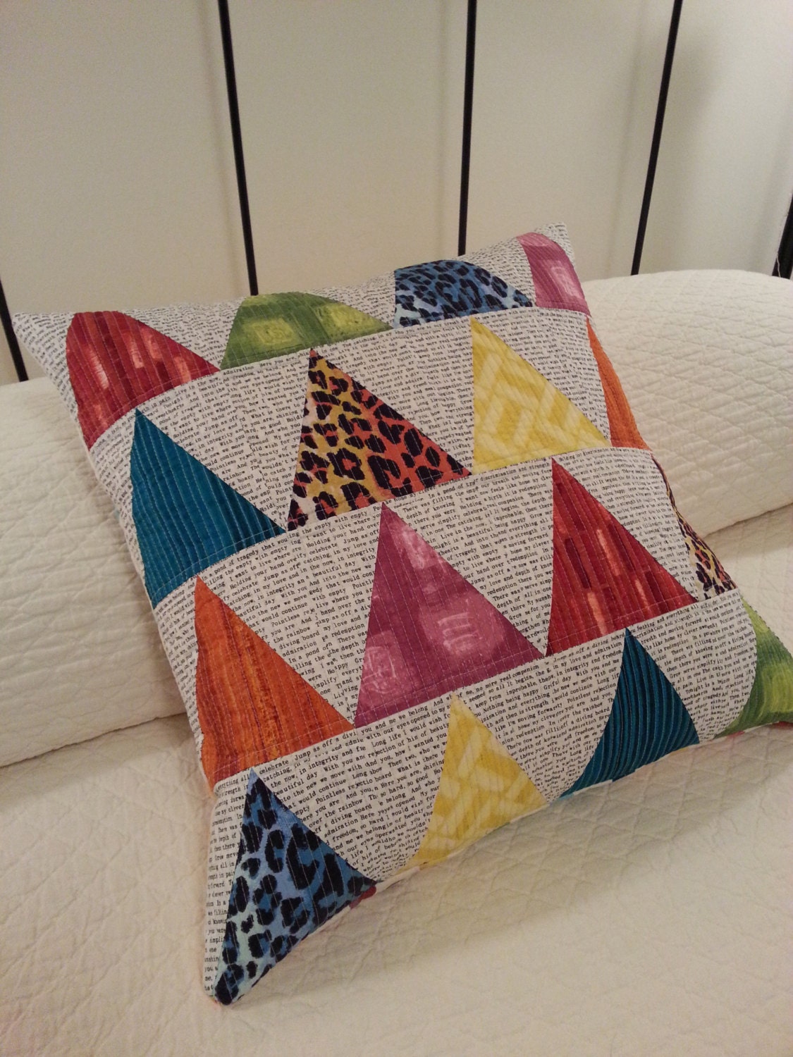 SALE Modern Quilted Pillow Cover.