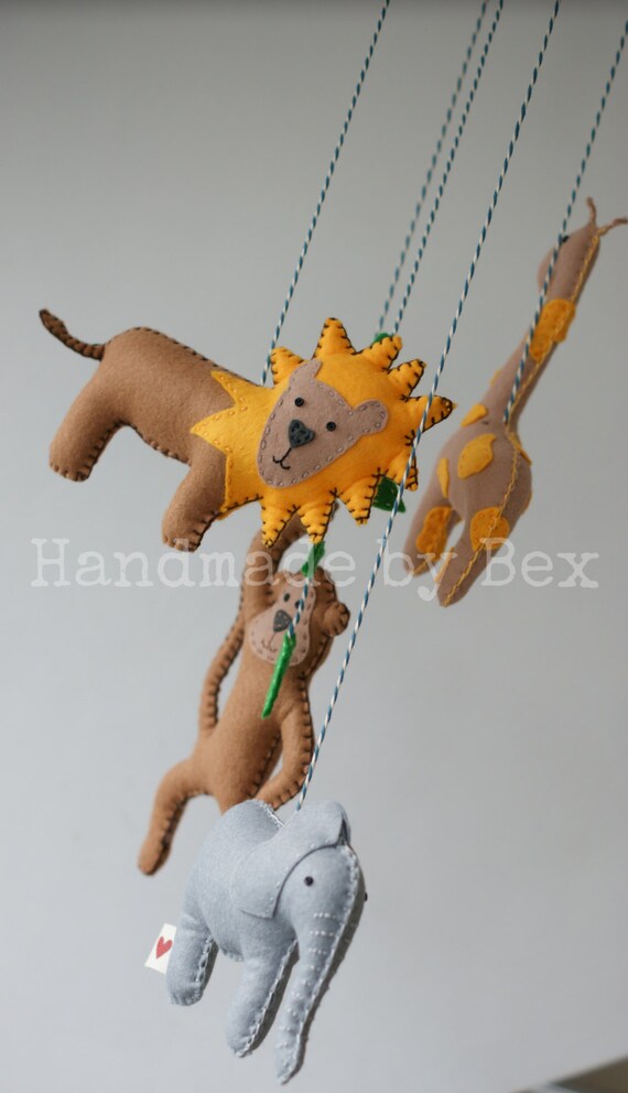 Items similar to Jungle animal themed mobile on Etsy