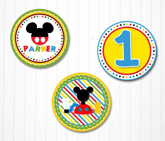 Mickey Mouse Clubhouse Cupcake Toppers - Set of 3 Personalized Designs