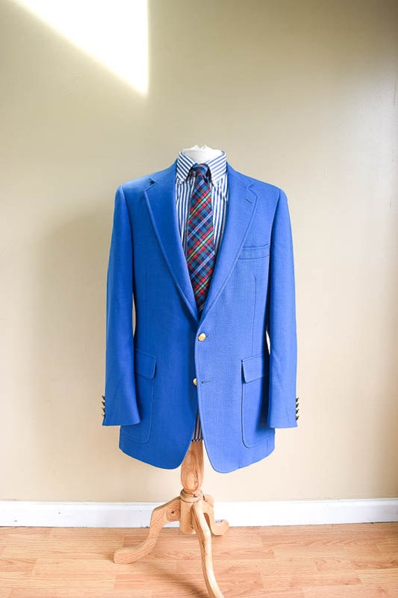 Mens Preppy Bright Blue Sport Coat by Chaps Ralph by cuffNroll