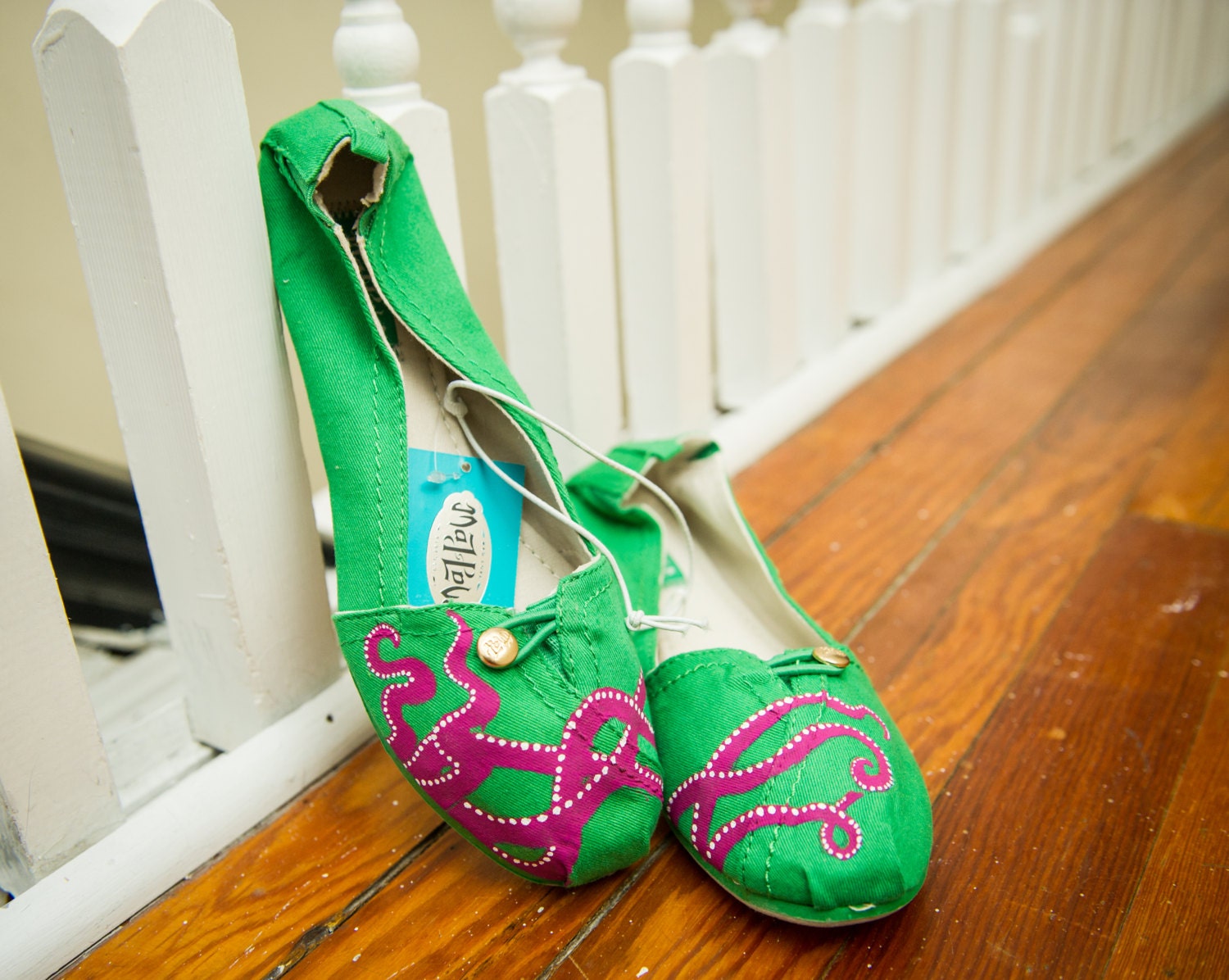 Octopus Tentacle Hand Painted Flats by FoliateColor on Etsy