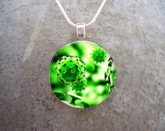 Virus Jewelry - Glass Pendant Necklace - Science Jewellery - Virus 15