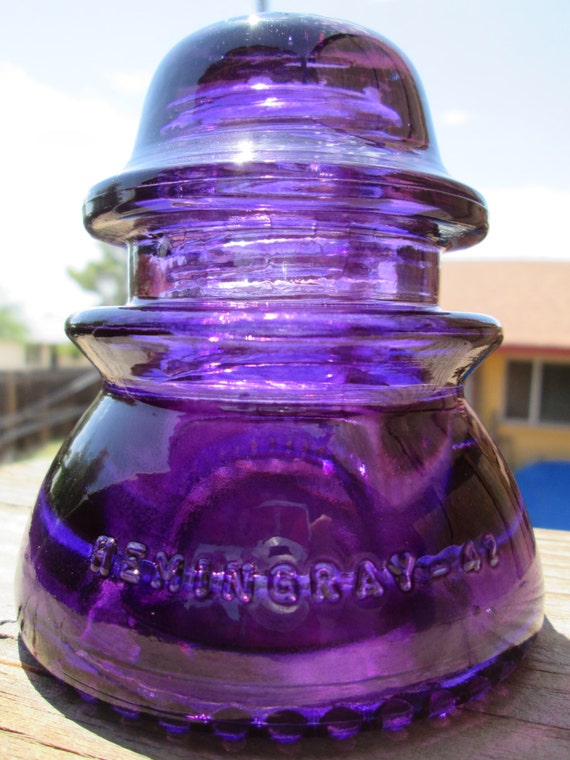 Beautiful Hemingray 42 Purple Glass Insulator Colored