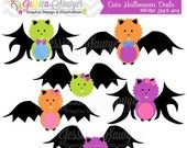 50% OFF - INSTANT DOWNLOAD, cute halloween bat clipart for commercial use, personal use, digital scrapbooking, invitations, card making, pri Il_170x135