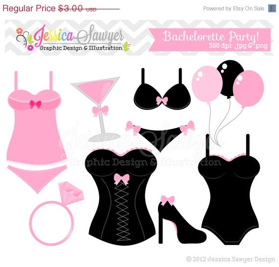 50% OFF - INSTANT DOWNLOAD, Bachelorette party clip art - bridal shower clip art - lingerie clip art - commercial use - - card making - Il_570xn