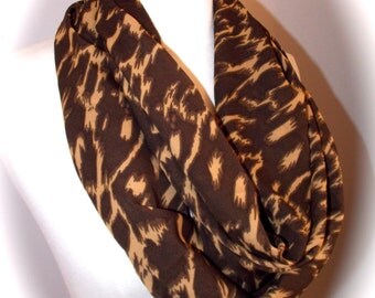 Super light animal print infinity scarf/animal print scarf