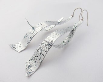 Aluminium Double Wave Earrings
