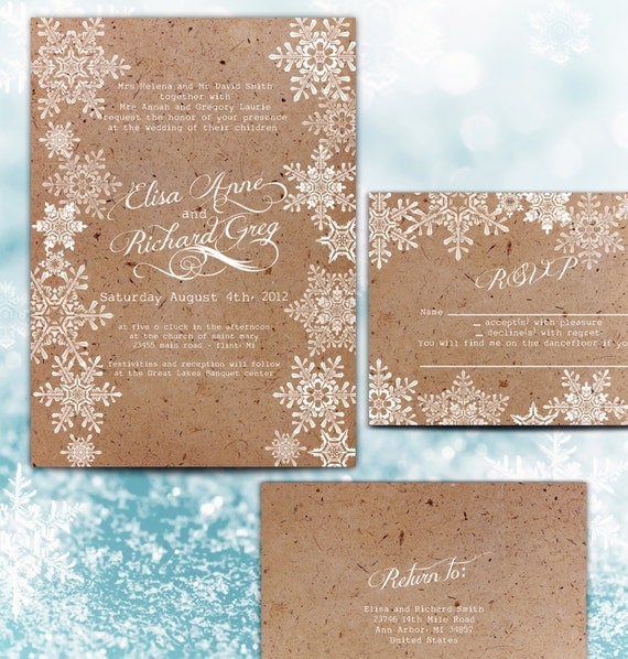 snowflake wedding invitations