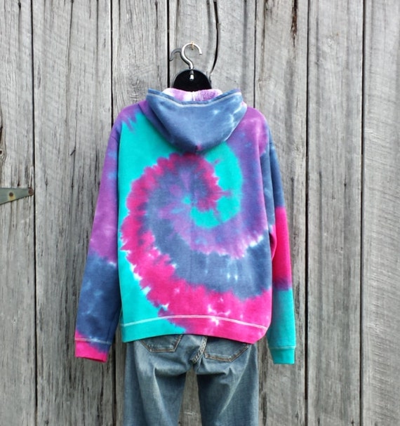 Tie Dye Sweatshirt Zip Up Hoodie Women's Large