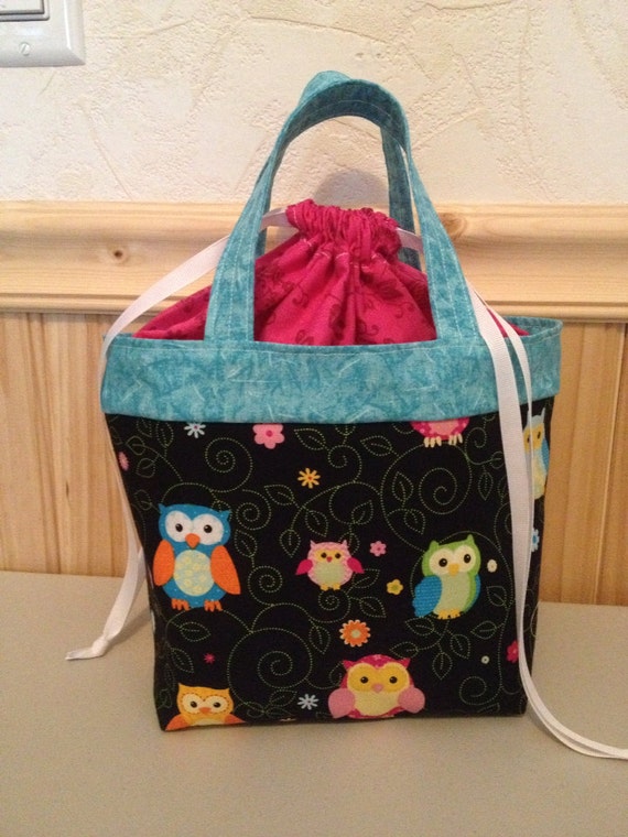 Insulated lunch tote / lunch bag owl