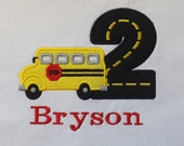 School Bus Birthday T-Shirt or Bodysuit