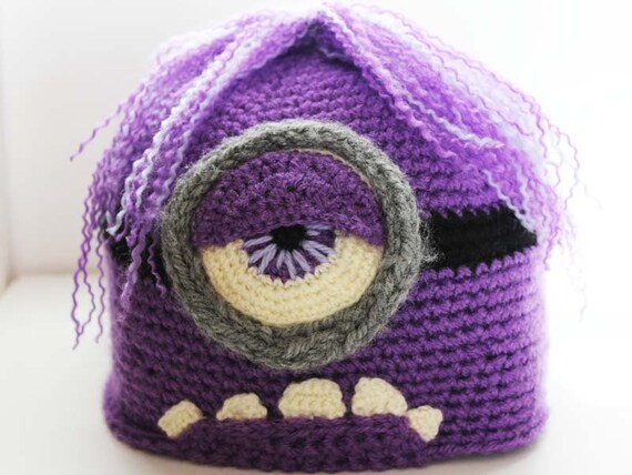purple beanie with eye