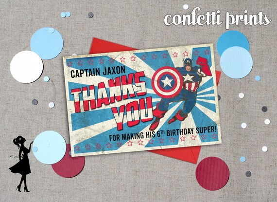 CAPTAIN AMERICA Thank You Card Printable Il_570xn