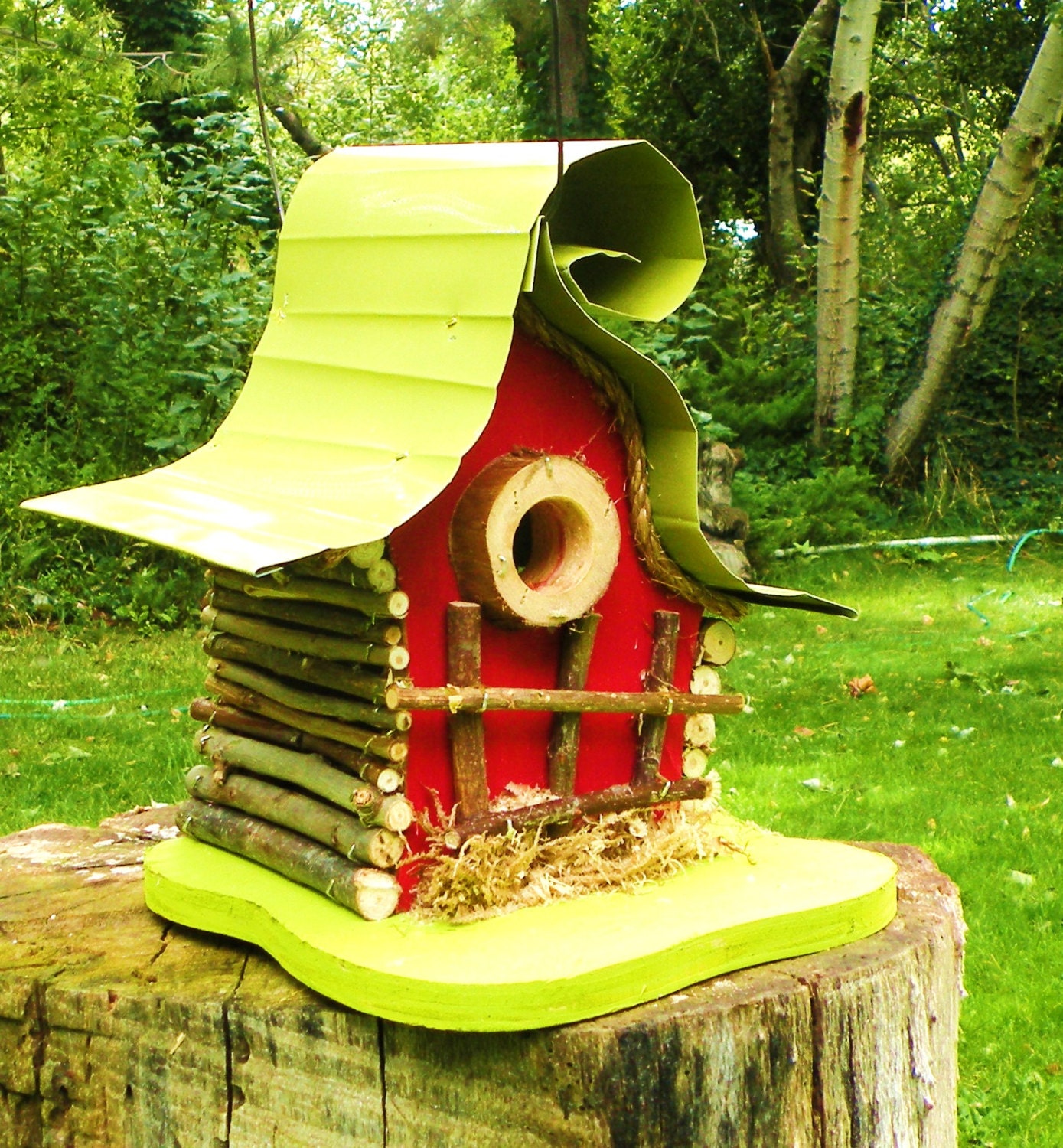 bird house Birdhouse Whimsical birdhouse with color options